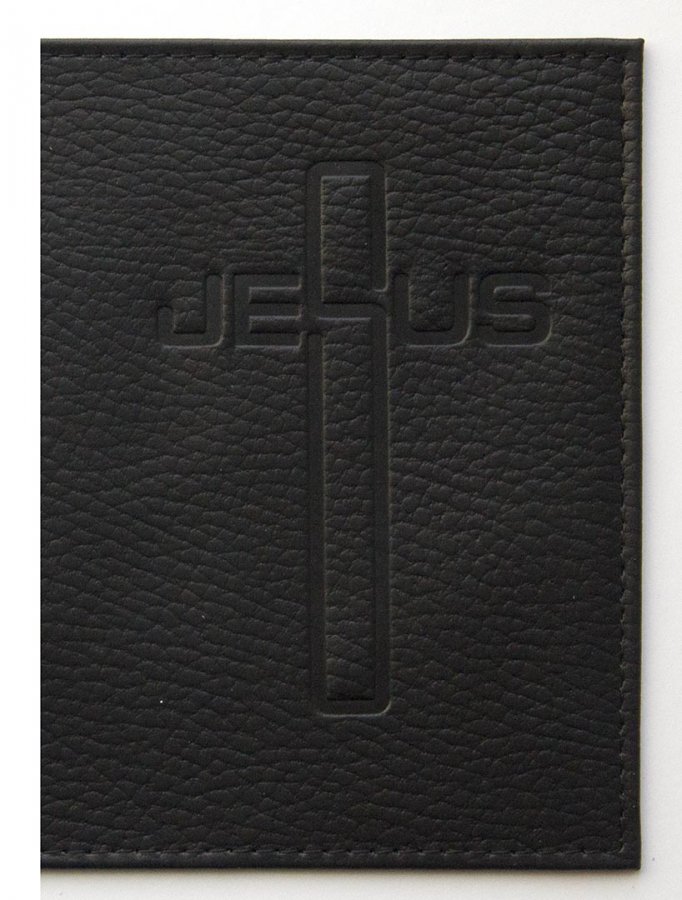 Обложка на паспорт. Крест Jesus (цвет черный) Обложка на паспорт. Крест Jesus (цвет черный)