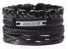 БРАСЛЕТ КОЖАНЫЙ с металлической вставкой John 3:16
