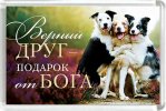 Магнит 015 «Верный друг — подарок от Бога»